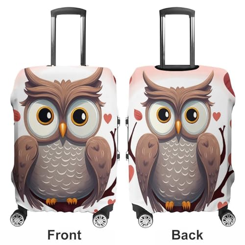 Owl Lover1 Luggage Cover, Washable Elastic Suitcase Cover Protector Fit 18-32 Inch Luggage3