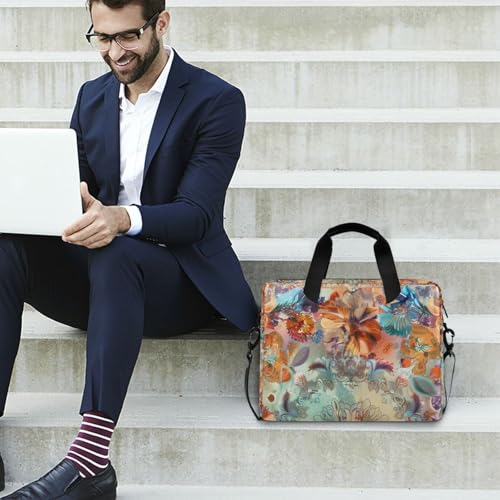 Maletín para portátil 15.6" marrón floral boho miniatura 3