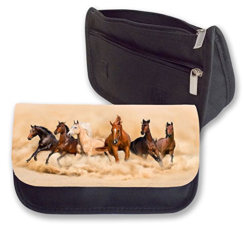 Astuccio per matite, motivo: mandria di cavalli