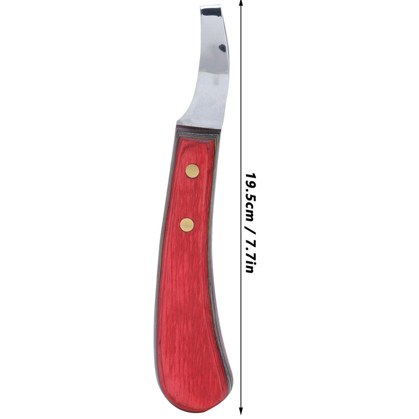 KIMISS Herramienta de Cincel de Cuchillo Curvado Herramienta de Acero con un Cómodo de Madera para Herrador - Ideal para el Cuidado de los Cascos de Caballos