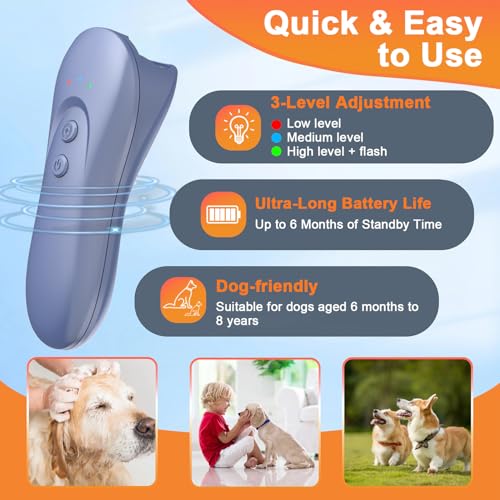 Image of Dog Bark Deterrent Device,Anti-Barking Device,Up to 15Ft Long Range & Rechargeable Bark Control,Stop Barking Dog Devices,Safe for Dogs Training,Indoor & Outdoor(Purple)
