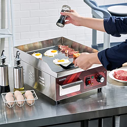 Eggkitpo EGG-360D 14 Inch Electric Griddle, Non-Stick Flat Top Grill Commercial Electric Countertop Griddles Stainless Steel Adjustable Temperature Control 90°F-575°F thumb #2