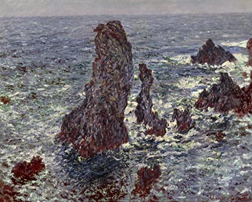 Toile les rochers à Belle Ile Monet affiche haut de gamme pour décoration murale élégante