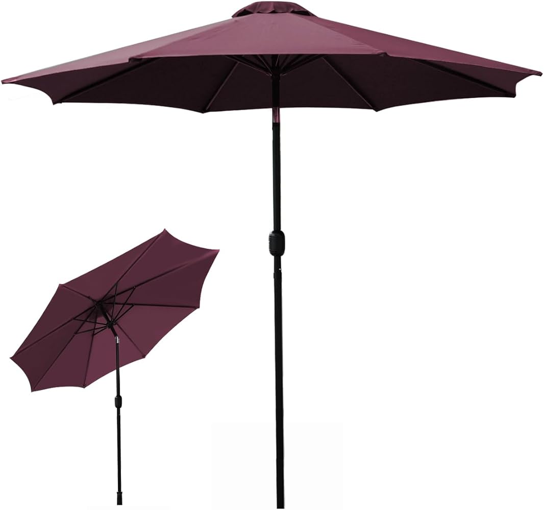 Amazon | DEWEL ガーデンパラソル 大型 日除け 幅200/230/270cm 風に