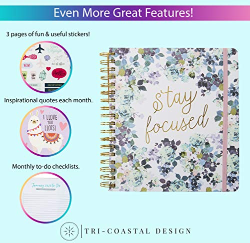 2020 Stay Focused, 12 Month Daily Planners/Calendars: Tri-Coastal Design Planners with Monthly, Weekly and Daily Views - Personal Planner Notebook for Work or Home - Thumbnail 4