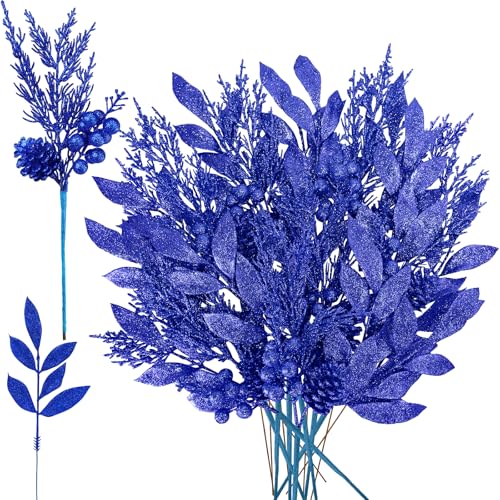 Winlyn 24 Pcs Christmas Artificial Leaf Sprays...