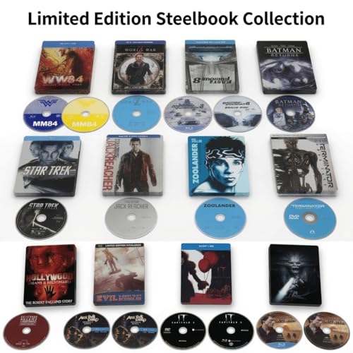 Limited Edition 12-Pack Steelbook Collection - WW84 Wonder Woman, World War Z, Batman Returns, Star Trek, Jack Reacher, Zoolander, Terminator, IT & More Blu-ray image 2