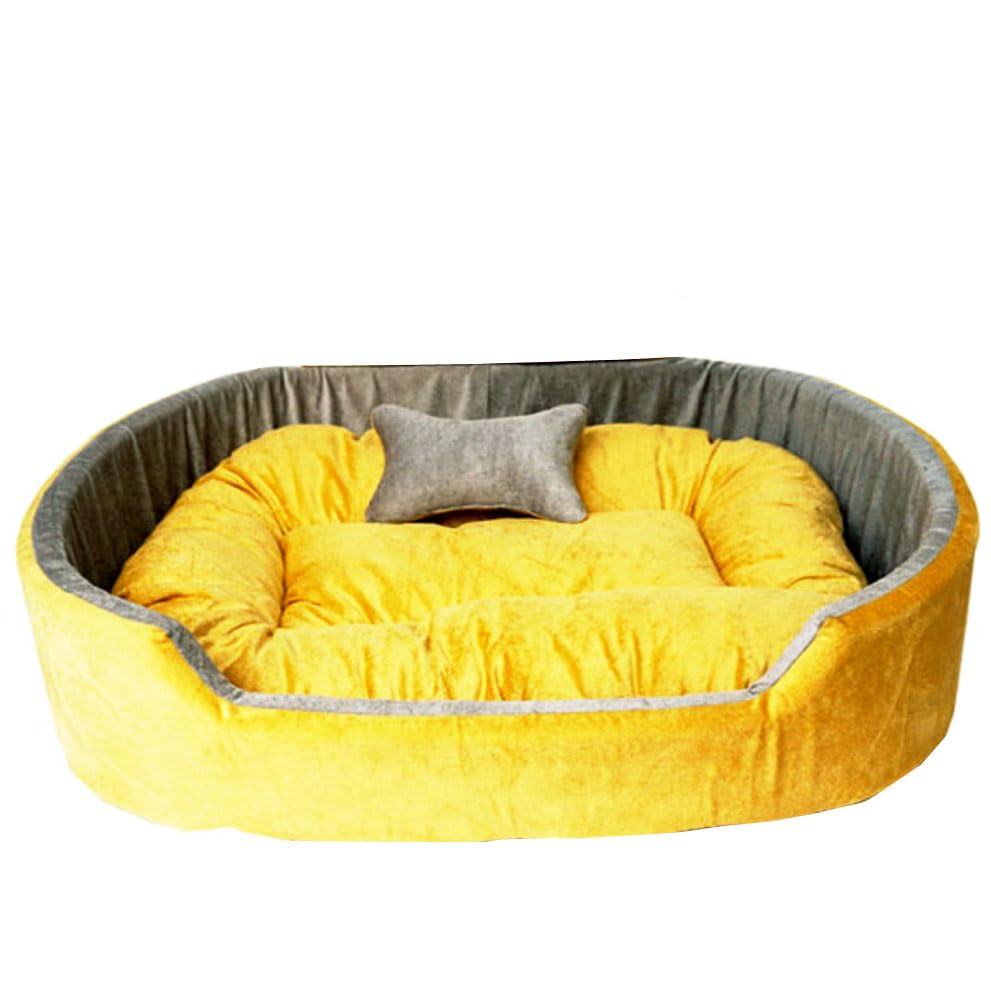 Furry Smile Letest Dog Beds, Sofas & Chair with Haddi, Indoor Outdoor Dog beds (L, Yellow & Grey) (B0D484VHSP) Amazon Price History, Amazon Price Tracker