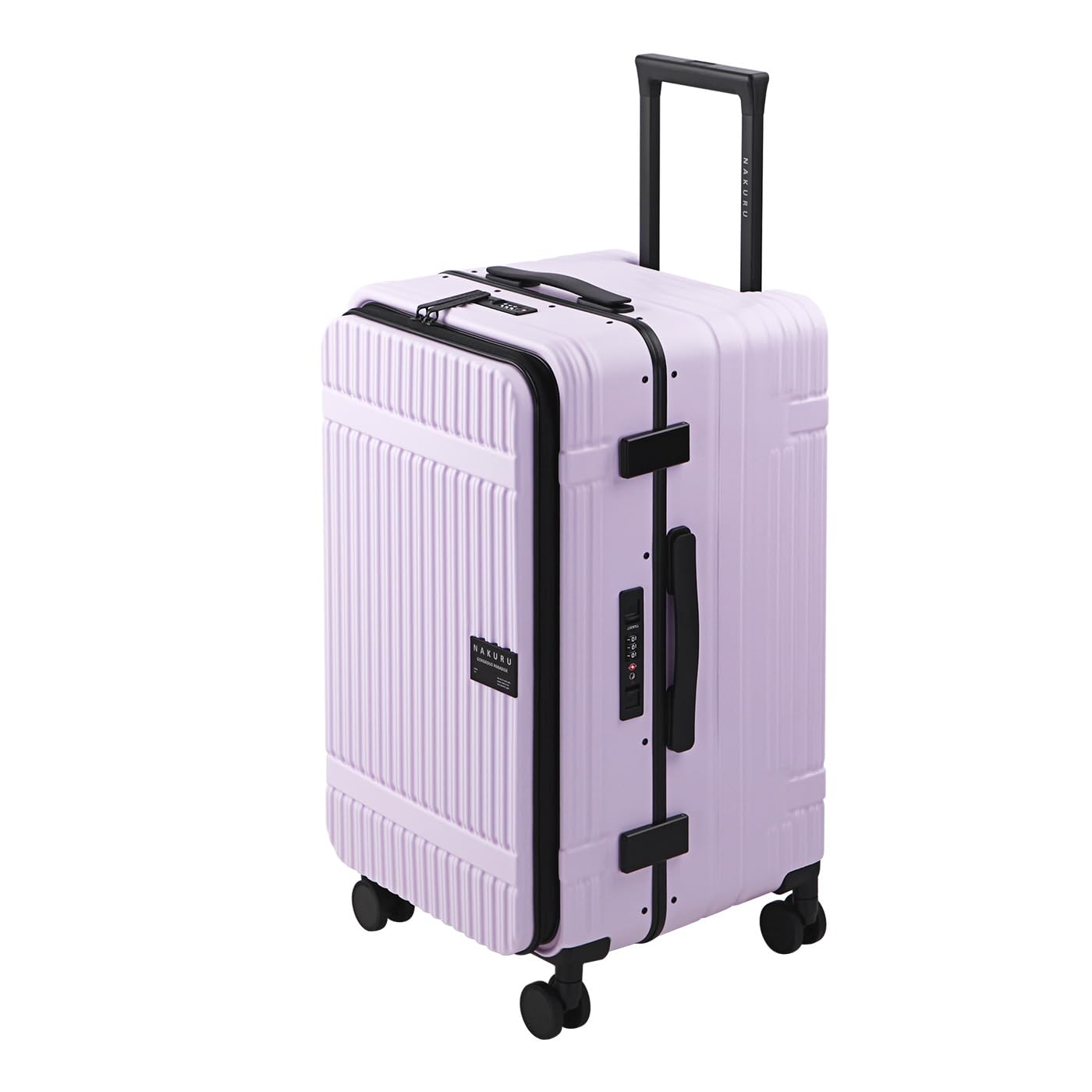 Condition photo showing New/Like New for 26 Inch Front-Opening Durable Suitcase, Designed for Long-Distance Travel, with USB Charging Port, 360° Silent Spinner Wheels, and TSA Lock for Security for Men Women (Purple)