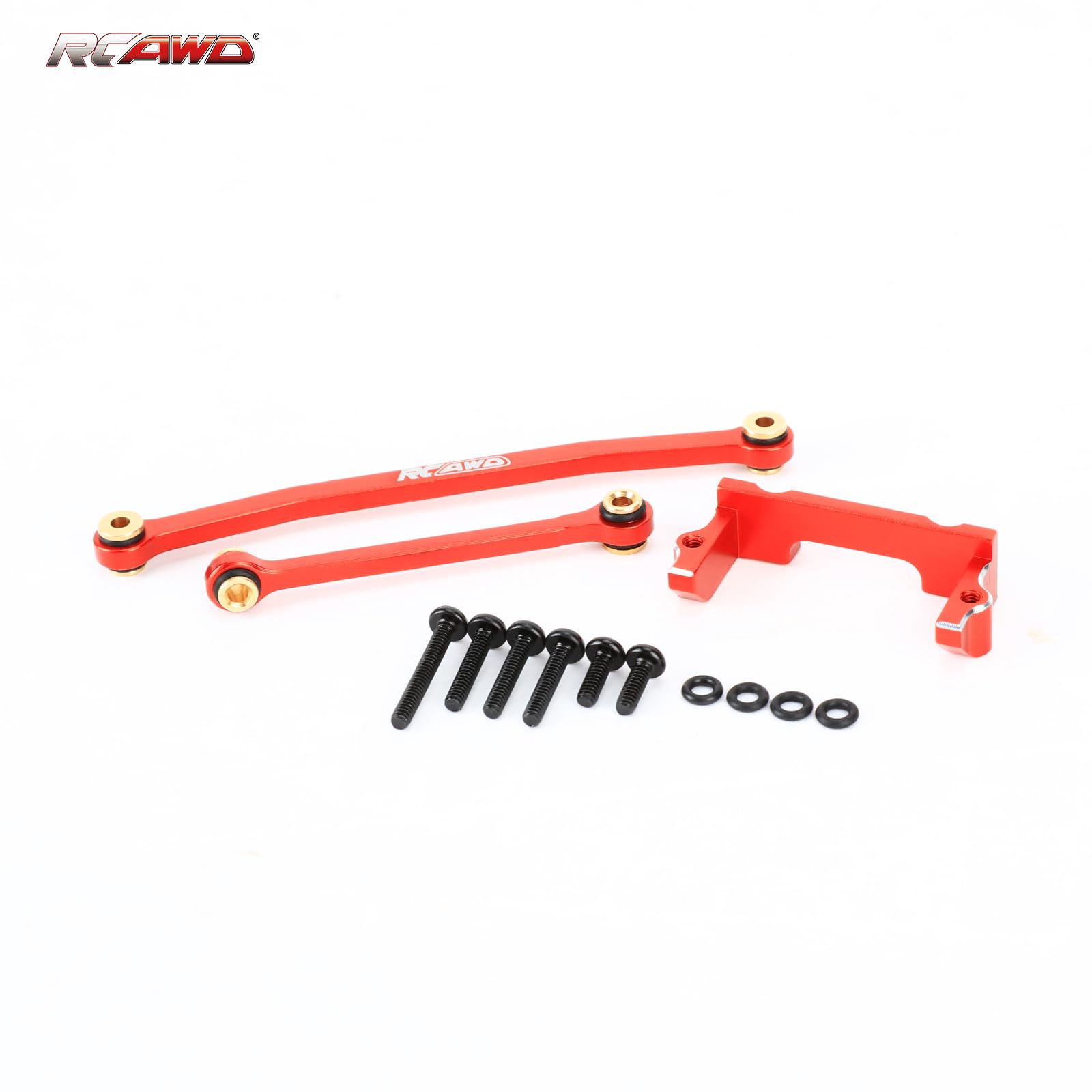 RCAWD Servo Mount + Steering Linkage 3-Piece Set for 1/18 1/24 Scx24 FMS Fcx18 Fcx24 Rc Crawler Car Upgrade Parts red