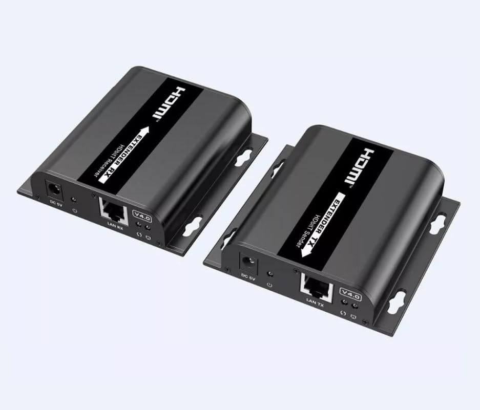 KEMQCBMJ LKV383-V4.0 Up to 120M 1080P 60Hz HDMI Extender with IR Remote Over Single Cat5e /Cat6 /Cat7 Ethernet Network TCP/IP and LAN Router/Switcher for HD STB,DVD,PS3, etc