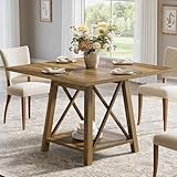Tribesigns Quadratischer Esstisch für 4 Personen, Küchentisch im Landhausstil mit Ablagefach, Esszimmermöbel für zu Hause, Wohnzimmer und Restaurant