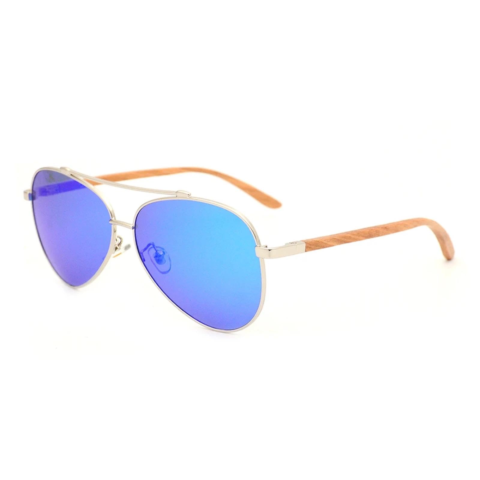 Sonnenbrille Herren Damen Unisex Sonnenbrille Retro Klassische Pilotenbrille Sonnenbrille Brille Für Männlich Mit Bambusetui