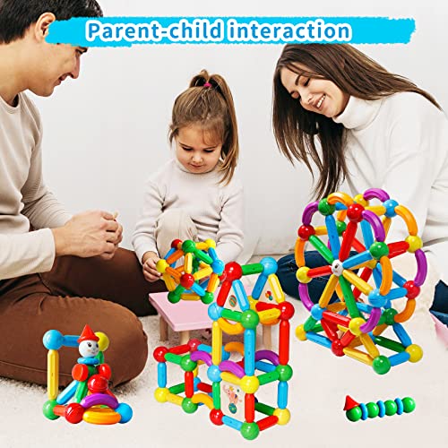 Tokblok Magnetic Building Blocks Sticks Toys, Magnetic Balls And Rods Set Toddler Preschool Stem Educational Construction Toys 3 4 5 6 Year Old Kids Boys Girls Gifts #TOP3