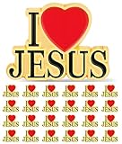 12/25/50/100 pieces Metal enamel Red heart I love Jesus Christian religion Lapel pin Bible Verses Brooch pins Badge bulk (12)