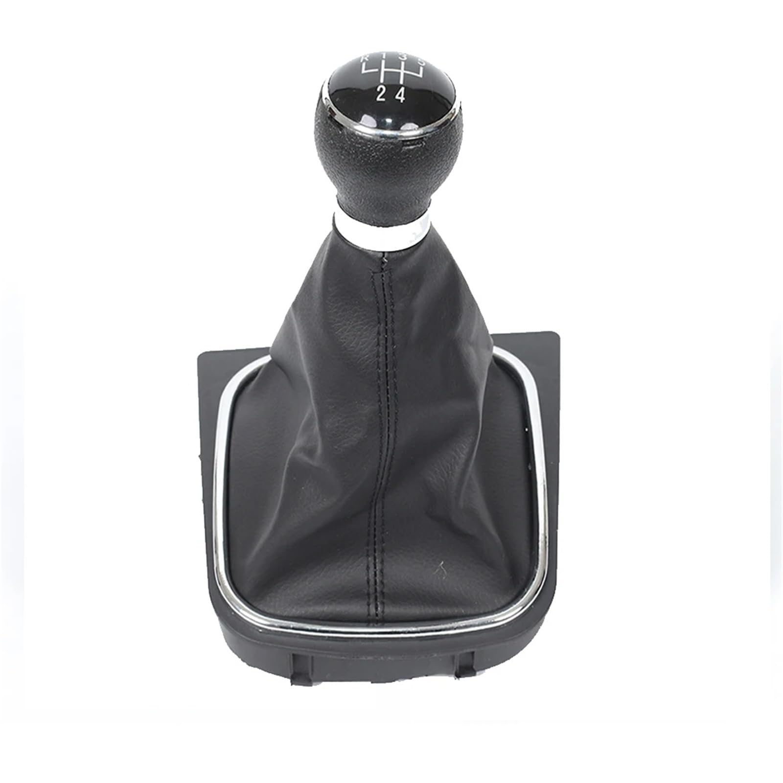 YDXHERTA for Golf 6 MK6 for Jetta V VI 5/6 Speed Gear Shift Knob Lever and Boot Gaiter Black Leather Set Spare Parts(5 Speed)
