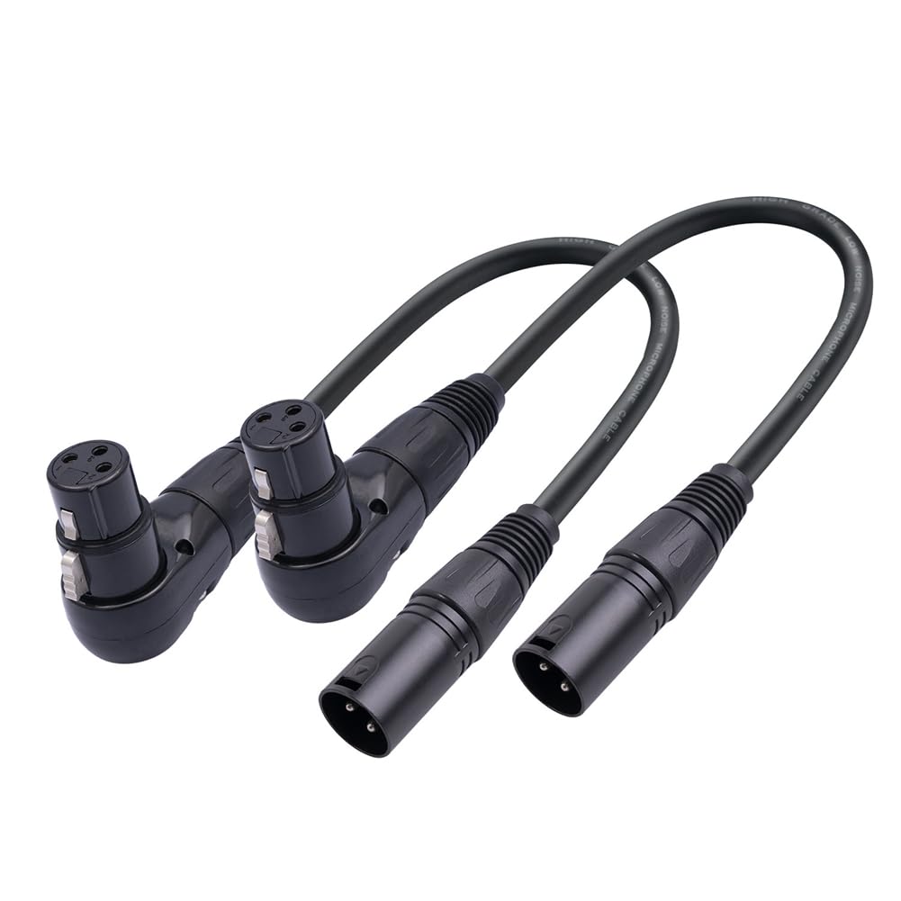 2 Stks 3 Pin Xlr Rechte Hoek Mannelijk Naar Vrouwelijk Plug Microfoon Audiokabel 90 Graden Xlr Vrouw Naar Strai