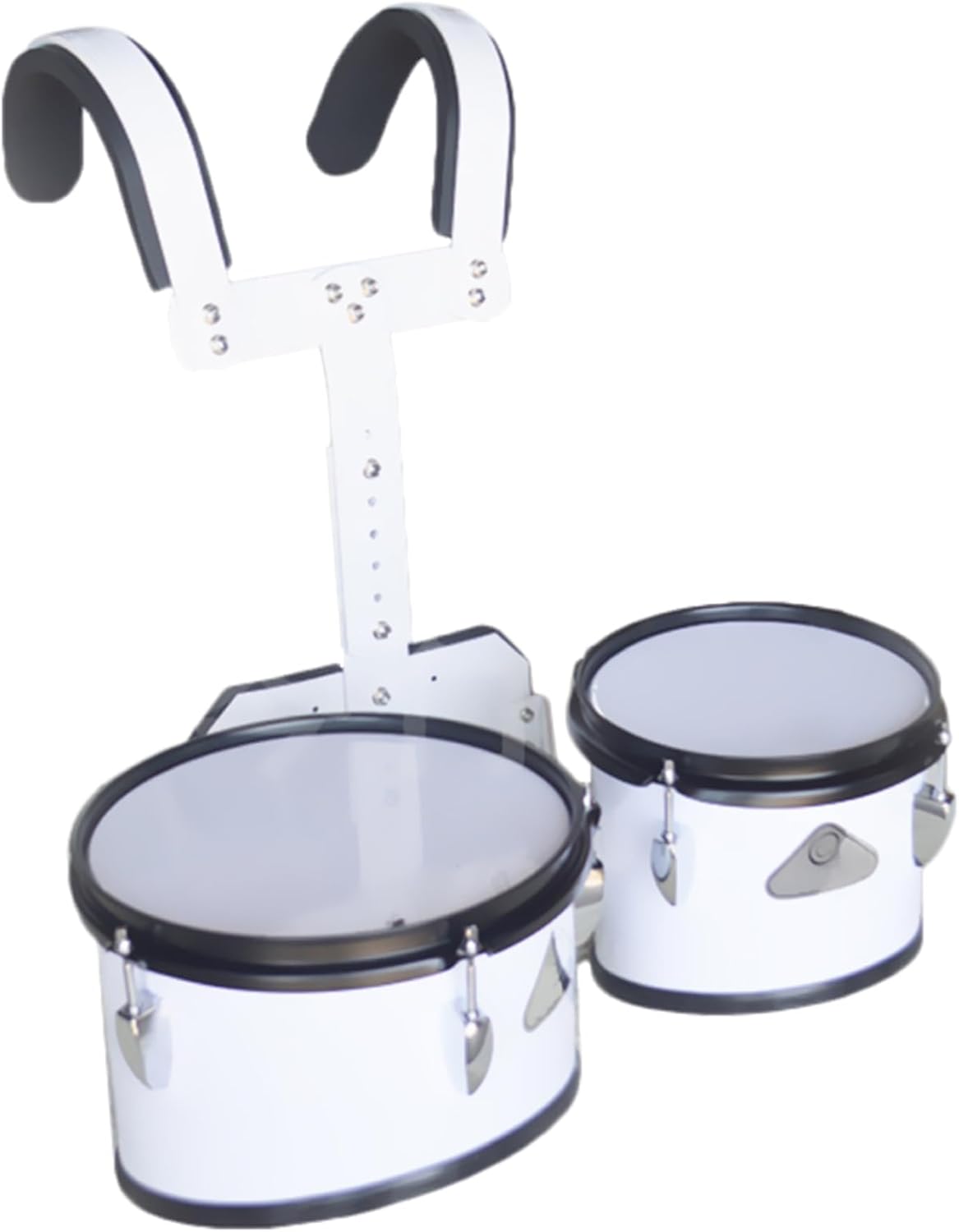Yibuy 28.5x22.5cm White Thicken Steel 8" 10" Marching Snare Drum Carrier Kit Percussion Part March