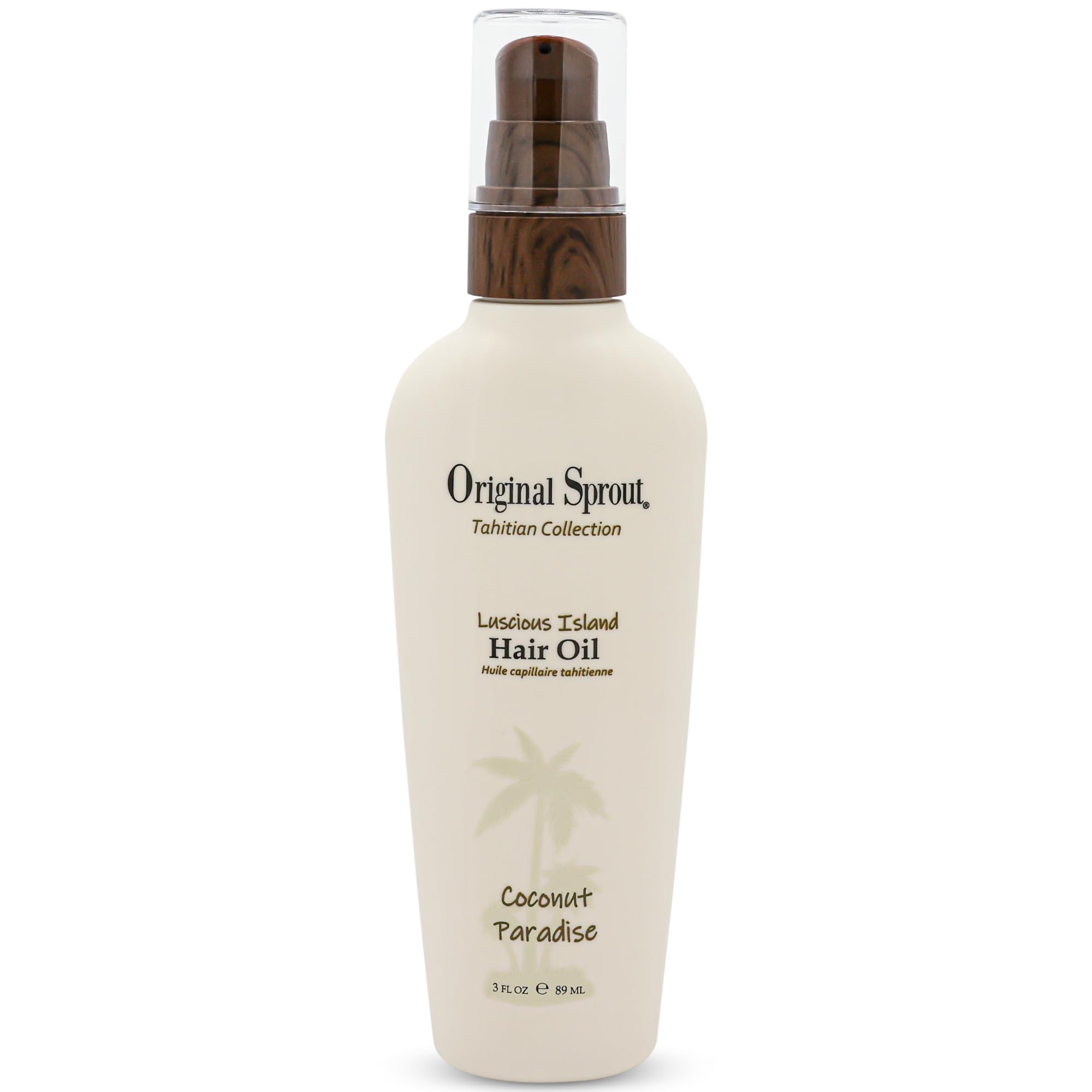 Original Sprout Luscious Island Hair Oil for All Hair Types, Non-Greasy & Lightweight Formula with Coconut & Linseed Oil, Helps Hydrate & Tame Frizz