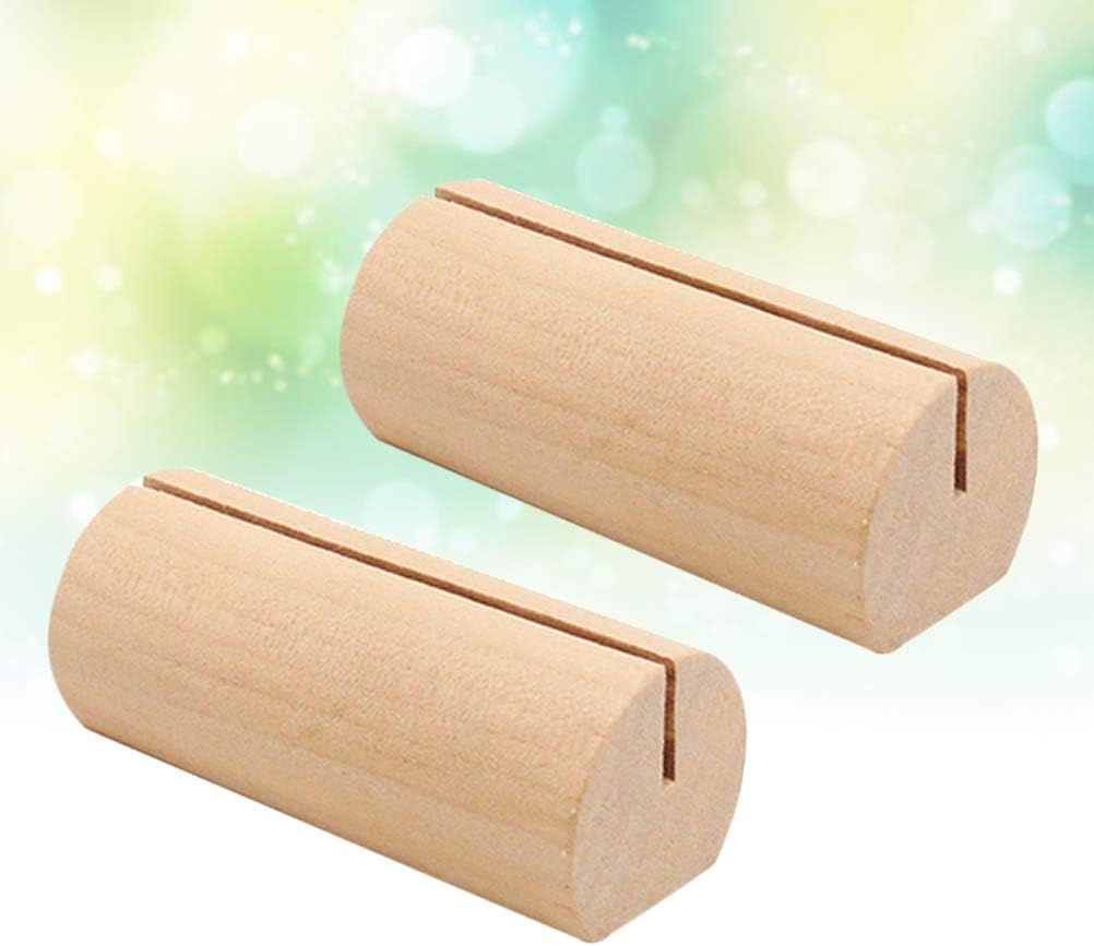 STOBOK 10pcs Wooden Card Holder Rustic Wood Card Holders Table Number Wedding Place s Photo Stand for Wedding Party,Medium - Image 3