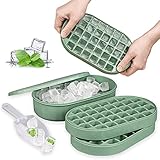 【Material de calidad alimentaria】: la bandeja de cubitos de hielo está hecha de material PP de calidad alimentaria, que es seguro y duradero. La bandeja de cubitos de hielo hace 36 hermosos cubos cuadrados. El recipiente y la cuchara están hechos de plástico duradero que no se rompe fácilmente. Capacidad para 72 cubitos de hielo.