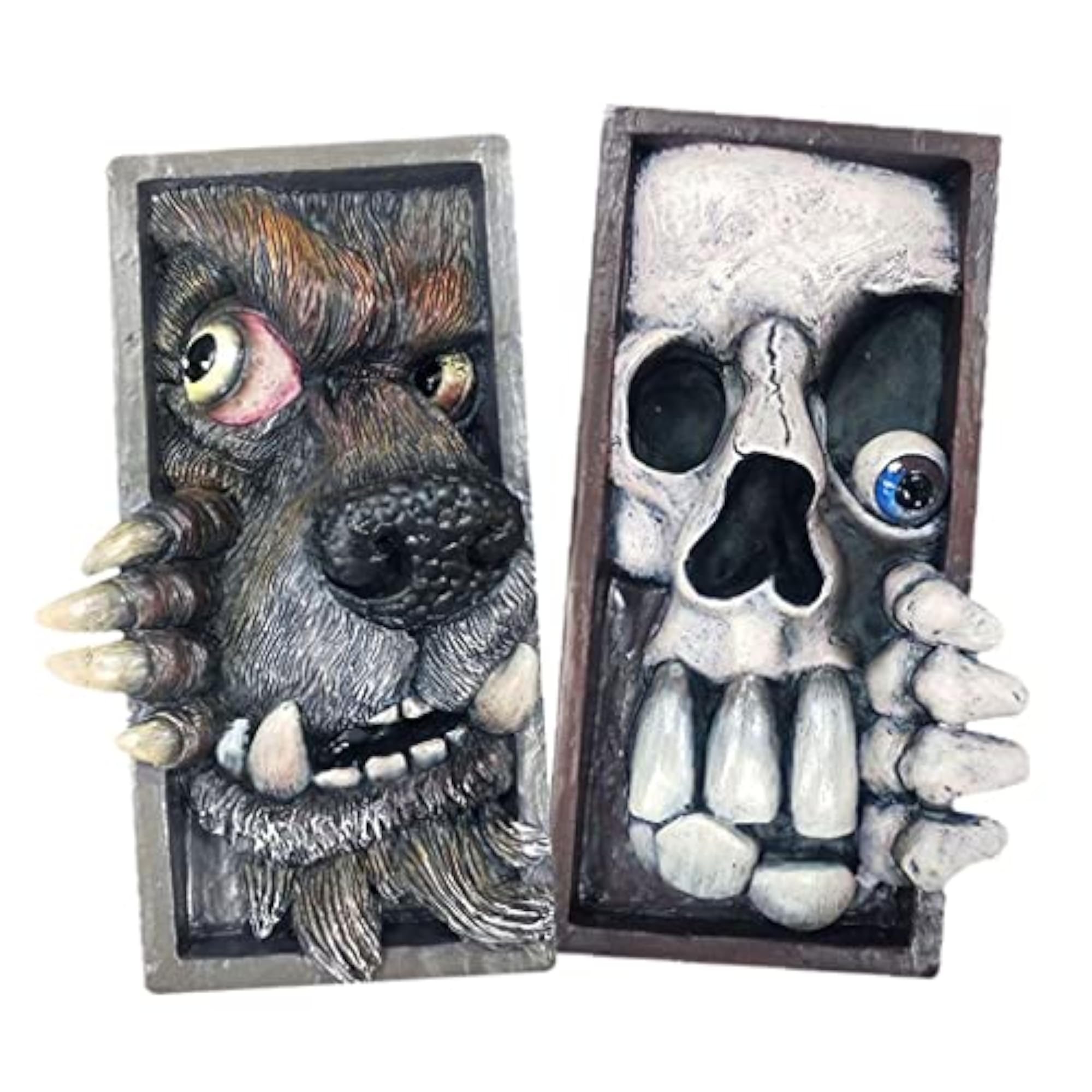 2Pcs Monster Bookend Peeping On Bookshelf Sculpture