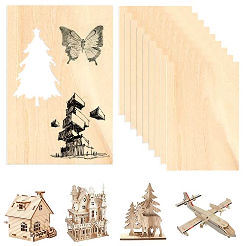 DIKEBAO 10 Hojas Tabla Madera Balsa 300×200×2mm Láminas de Tilo Tabla Madera de Tilo Lamina Madera 2mm Madera Balsa Cricut Natural Sin Terminar para la Cortadora Laser Pintura Manualidades Maquetas