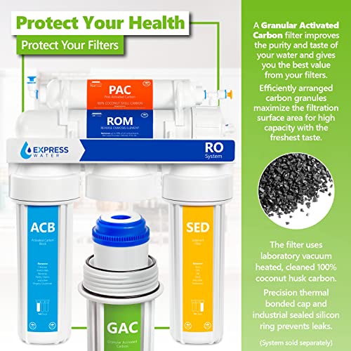 Express Water – 25 Pack Granular Activated Carbon GAC Water Filter Replacement – 5 Micron – 10 inch – Under Sink and Reverse Osmosis System - Image 4