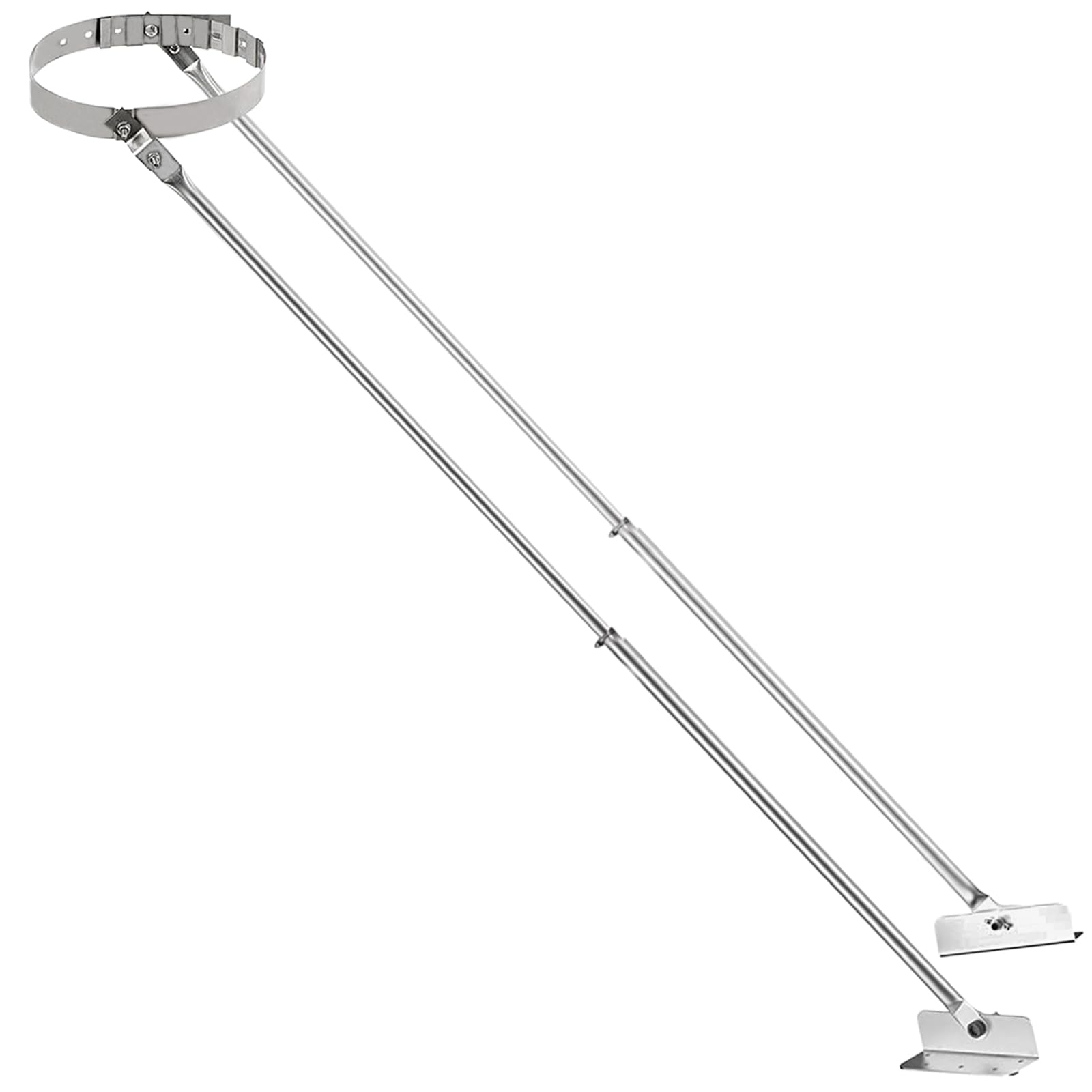 Upgrade 6DP-XRB 6" Extended Roof Bracket Support, Stainless Steel Extended Chimney Stove Pipe Support, Mounting Brackets and Legs Provide Stability Against Wind and Snow