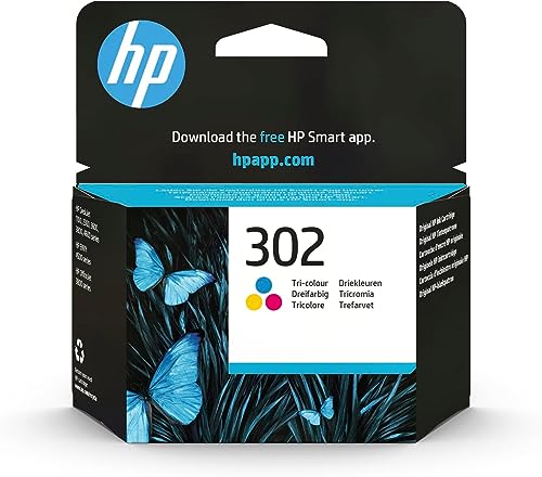HP 302 Cartouche d'encre Trois couleurs Authentique (F6U65AE) pour les imprimantes HP DeskJet 2130/3630 et HP OfficeJet 3830/4650/5220