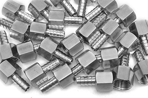 LTWFITTING Bar Production Stainless Steel 316 Barb Fitting Coupler 3/8