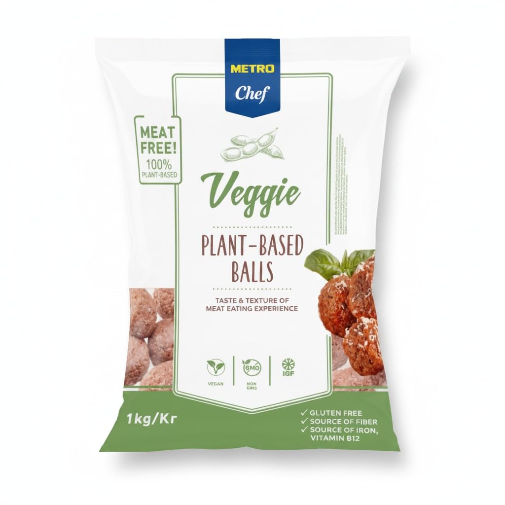 Albóndigas Vegetales Plant-Based, 1kg - Alternativa a la Carne Sin Gluten - Proteína de Soja con Vitamina B12 y Hierro - Formato Ahorro IQF - Apto para Veganos y Vegetarianos - NEXU