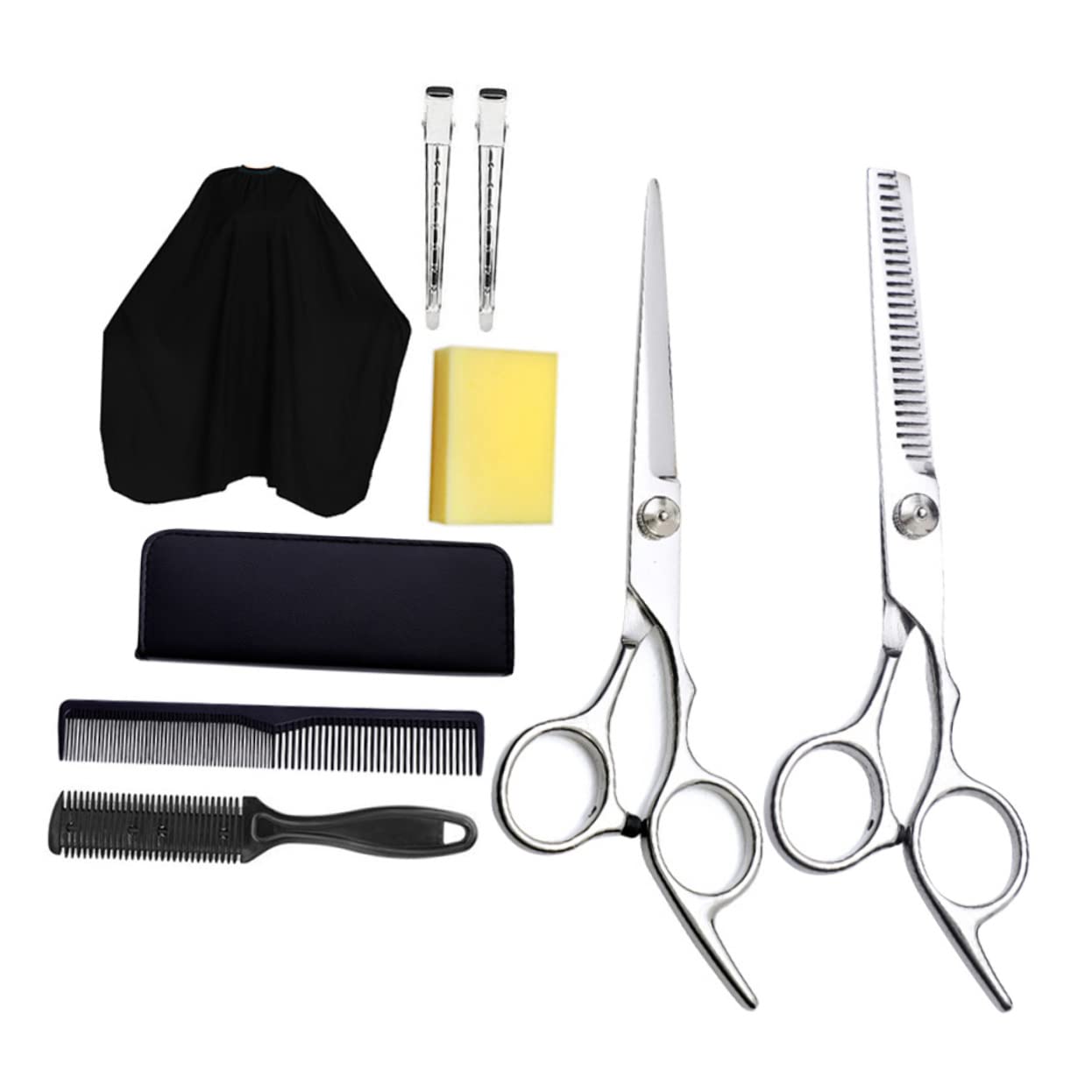 FOYTOKI 1Set Stainless Steel Hair Cutting Scissor Set Professional Grooming Tools for Hairdressing Barber Shops Home Use Durable Non Slip Design with Precision Cutting