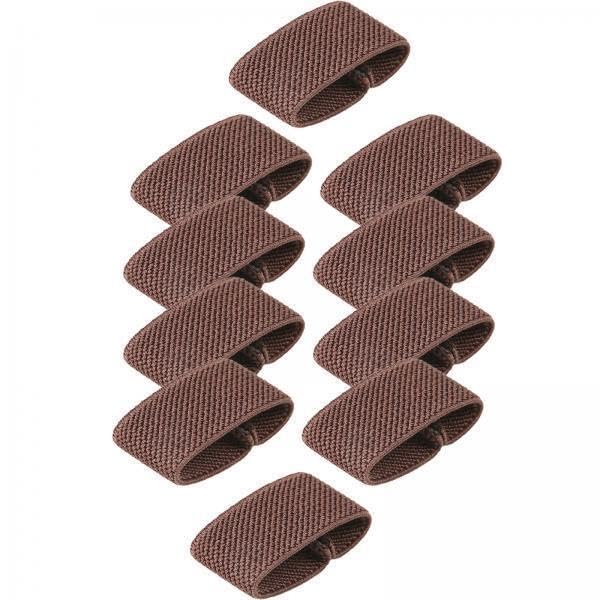 kowaku 3X 10Pcs Elastic Belt Keepers Belt Rings Webbing Loop Accessories Strap Retainer Band for Pants Belt Strap Keepers for Backpacks Coffee