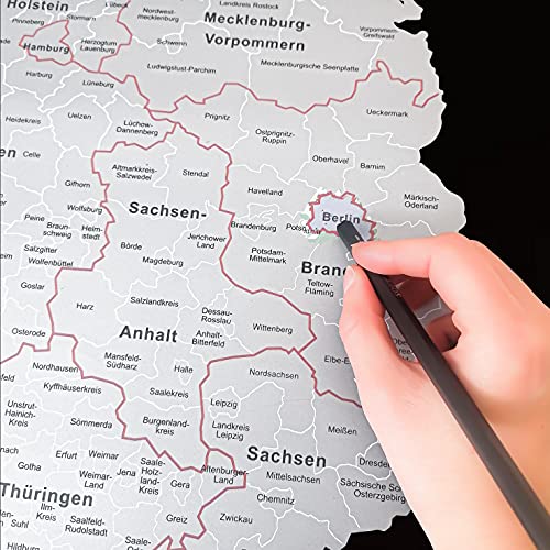 SAFE 39053 Scratch Rubbelkarte Deutschland, Scratchkarte. Einfach freirubbeln, wo Man Schon gewesen ist, auch sehr schön als Wanderkarte