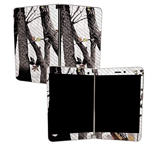 Image of MightySkins Carbon Fiber Skin for Microsoft Surface Duo - Artic Camo | Protective, Durable Textured Carbon Fiber Finish | Easy to Apply, Remove, and Change Styles | Made in The USA