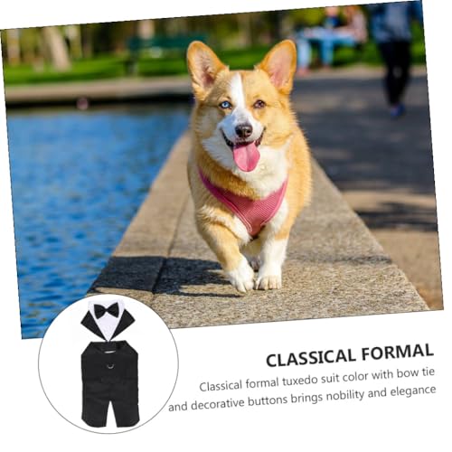 Traje formal con moño para perros talla L miniatura 2