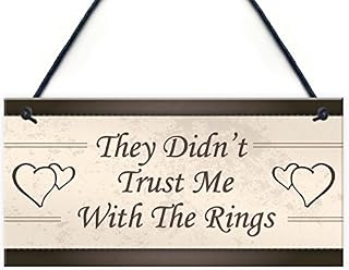 RED OCEAN Wedding Decoration Plaque Didn't Trust Me Shabby Chic Sign Page Boy Reception Decor Gift Mr & Mrs Couple Present