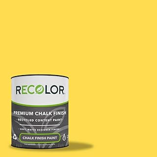RECOLOR Recycled Interior Matte Finish Latex Paint for Walls and Furniture, 1 Quart, Chalk - Butter