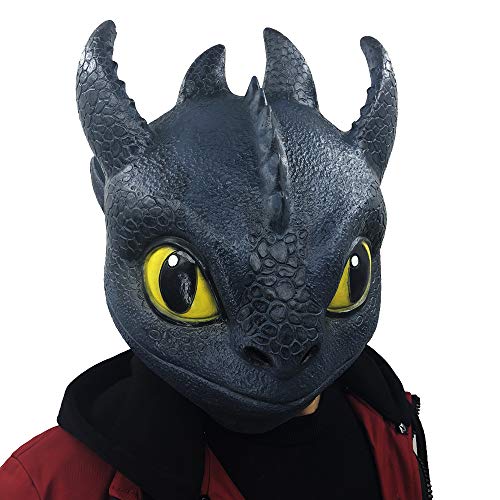 Lucky Lian Toothless Night Fury Costume Cosplay Toys Latex Mask Costume Adult Size (Toothless Mask)
