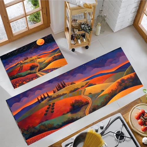 Tapetes de cocina antideslizantes juego de 2 alfombras lavables para decoración 3