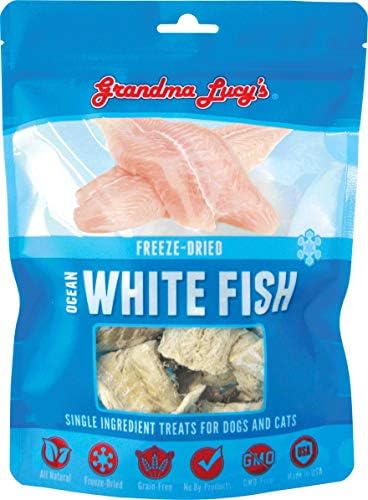 Grandma Lucy’s Singles Pet Treat, Freeze-Dried Single Ingredient Treats for Dogs and Cats - Ocean White Fish, 2 oz