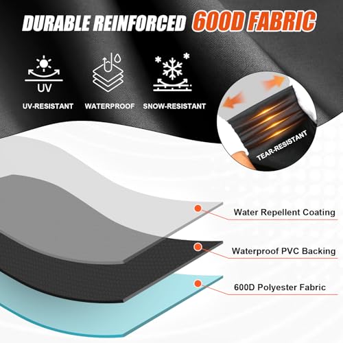 Image of QuliMetal Grill Cover for Rectec Flagship 1100,RT-1250,RT-700 and RT-680 | 600D Heavy Duty Premium Waterproof Fade Resistant Outdoor All-Weather Protection BBQ Grill Cover