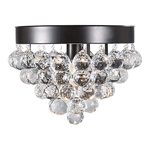Design House 579433 Madrid 12-1/2 in. 1 Bronze Semi-Flush Mount Crystal Ceiling Light