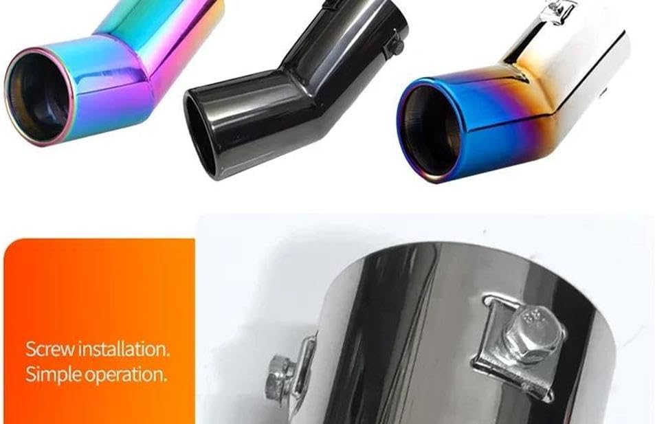 Spare Parts 1Pcs For Golf 4 For Bora For Jetta Car Tail Pipes Replacement Style Dual Pipe Stainless Steel Exhaust Tail Pipes(Black)