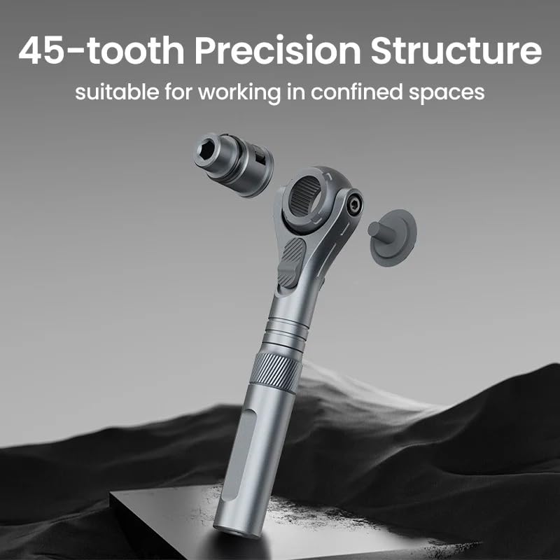 Set di cacciaviti magnetici 40 in 1 con impugnatura a cricchetto staccabile, rotazione di 180°, set di cacciaviti a cricchetto per riparazione elettrica, automobilistica, meccanica, bicicletta, mobili
