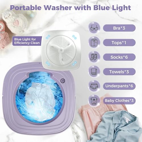Image of Portable Washing Machine, 16L Mini Washing Machine With Spin Basket, Small Portable Washer Machine Suitable for Underwear Small Clothes Dryer Deep Cleaning for Underwear Washing Machine