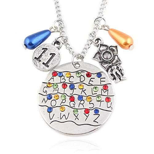 Preisvergleich Produktbild Vercico Strangers Elf Alphabet Anhänger Halskette Damen Herren Cosplay Schmuck Halskette Halloween Schmuck Kollektion
