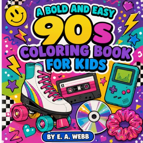 A Bold and Easy 90s Coloring Book for Kids image 2
