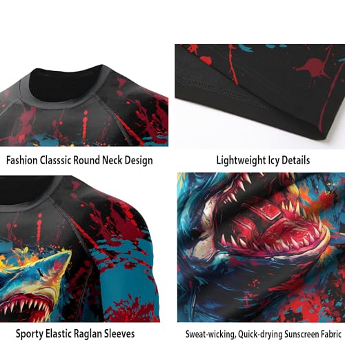 Desantiago Men's Rash Guard Shirts Long Sleeves, Non See-Through Fabric, Rash Guard for Men BJJ4